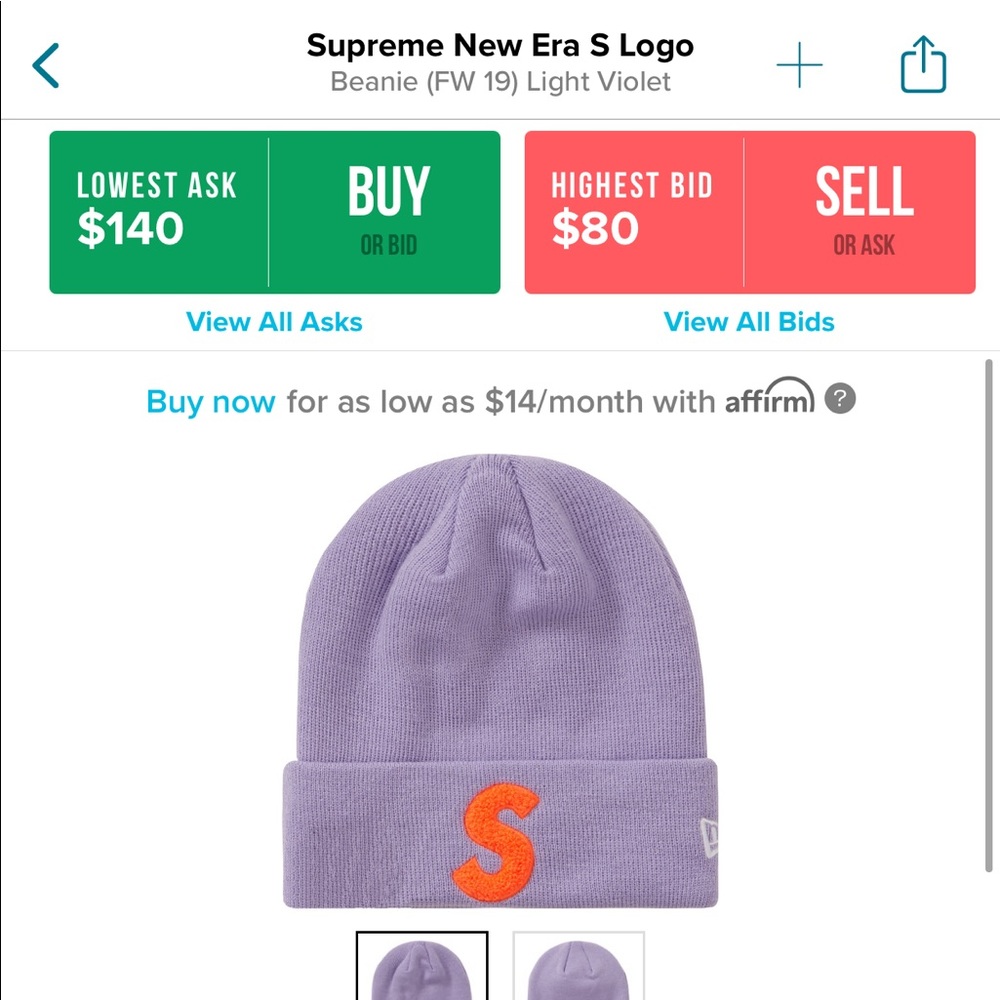 Supreme x New Era “S” Logo Beanie - Picture 2 of 7